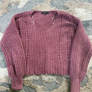Almost Famous Dusty Rose V-Neck Sweater